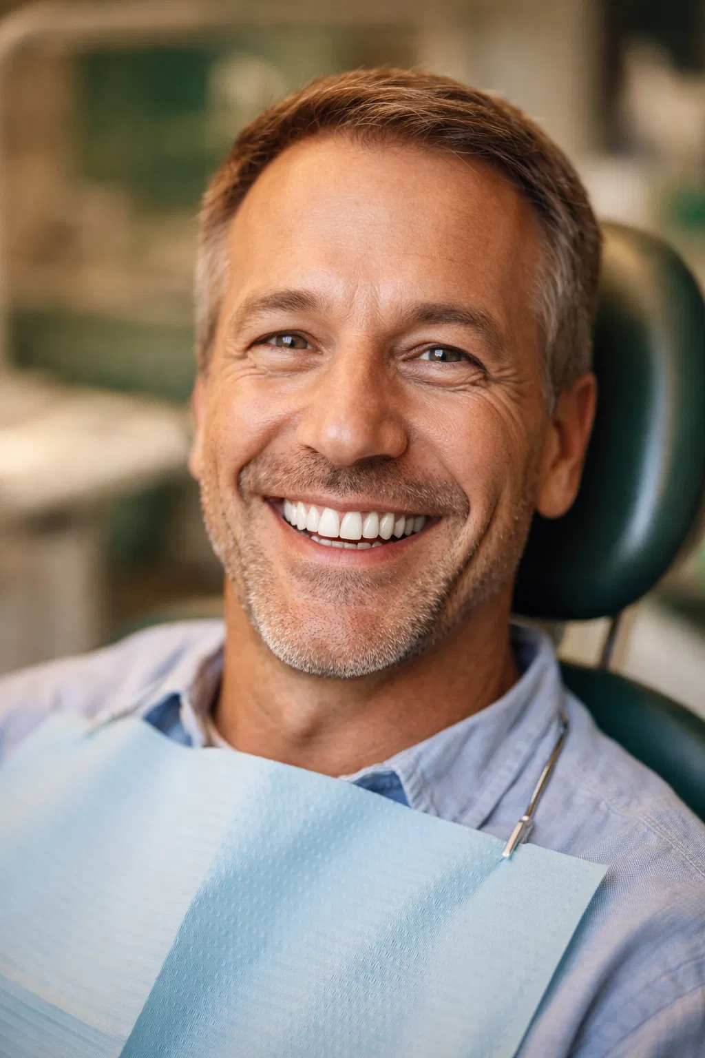 Paciente sorrindo naturalmente